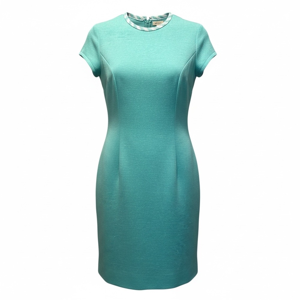 Vintage 1960 Elegant Teal Dress polyester sz14